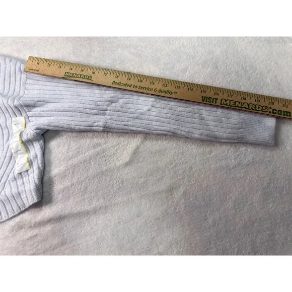 Wild Fable Womens Light Blue Ribbed Zip Up Cropped Sweater Long Sleeve Size S - Picture 5 of 10